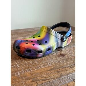 Crocs Classic Clog Tie Dye Rainbow Multi‎ Color Size M9 W11 Slip On Shoes